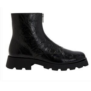 Katy Perry‎ Daarling Combat Boot Black Faux Wrinkle Patent Womens 9.5 New